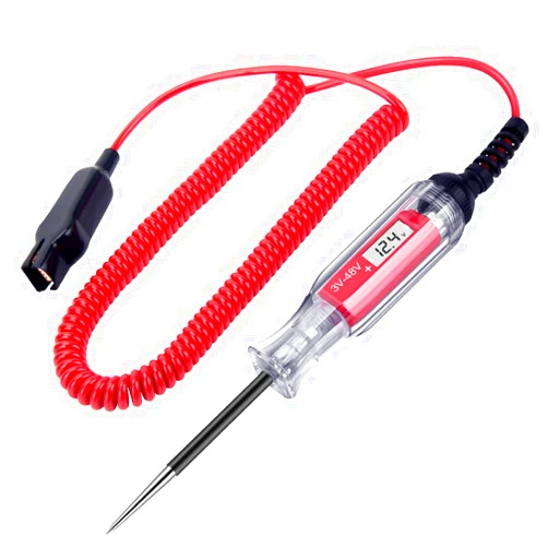 JASTIND Large Size Heavy Duty 3-48V Digital LCD Circuit Tester with 140 Inch Extended Spring Wire,Car Truck Low Voltage & Light Tester with Stainless Probe