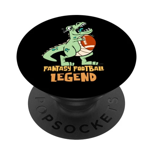 Virtual Gridiron Fantasy Football Legend Funny Jurassic Age T-Rex PopSockets Swappable PopGrip