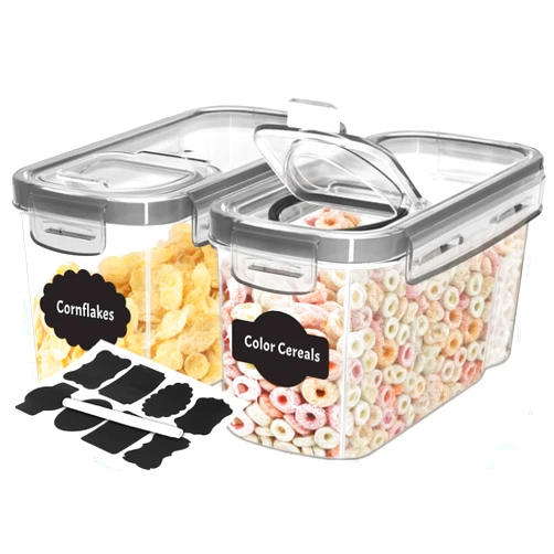 Utopia Kitchen Cereal Containers Storage - Liter Airtight Food Storage Containers & Cereal Dispenser For Pantry Organization And Storage (Clear, 2 Liter Pack of 2)