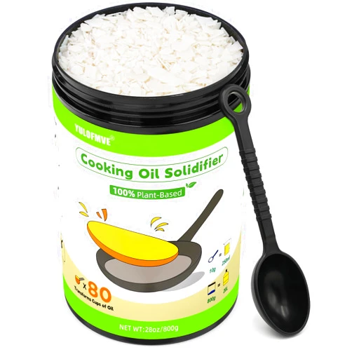 YULOFMVE Cooking Oil Solidifier Powder, Solidifies Up to 80 Cups from Mess, 100% Plant-Based Used Oil Solidifying Powder, Grease Hardener Disposal for Kitchen