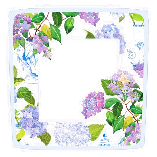 Caspari Hydrangeas and Porcelain Square Paper Dinner Plates - 16 Count