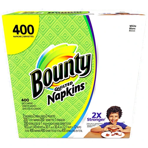 VVR Bounty-s Quilted Napkins 2-Ply White, Dinner Disposable Napkins (240 Count)