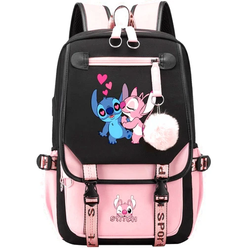 CUSALBOY Fashionable Computer Backpack Youth School Casual Backpack with USB Port, Travel Business Backpack Cartoon Luminous Pattern (pink 1)