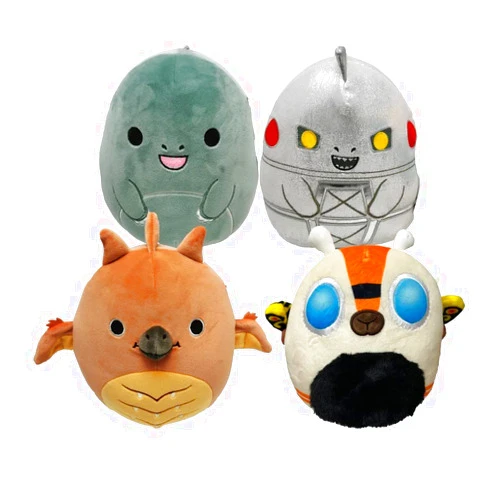 Squishmallows Kellytoy Godzilla Plush Toy (Set of 4 Godzilla), 4 Piece Assortment (SQK2817)