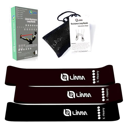 Limm Fittest Pro by Limm Resistance Bands for Legs and Butt, Fabric Exercise Loop Bands Yoga, Pilates, Rehab, Fitness and Home Workout, Strength Bands for Booty