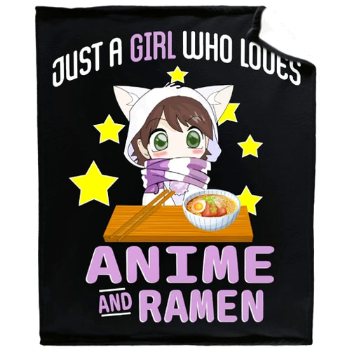 Jojizaio Microfiber Flannel Throw Blanket Just A Girl Who Loves Anime and Ramen Super Soft Cozy Lightweight Summer Quilt Perfect for Bed Sofa-50