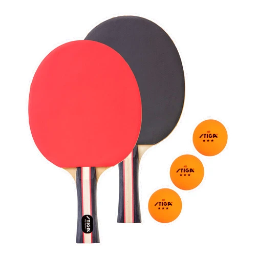 STIGA Performance 2 Player Ping Pong Set – 2 Table Tennis Rackets, 3 – 3 Star Orange Balls Included