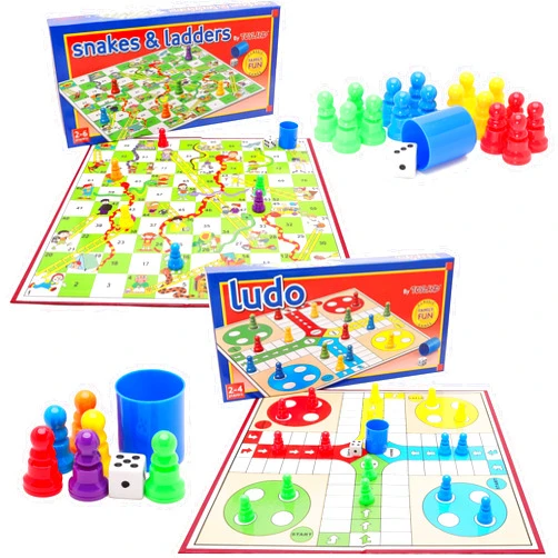 Toyland® Classic Family Favourites Board Game Bundle - Snakes and Ladders & Ludo - Suitable Ages 3+