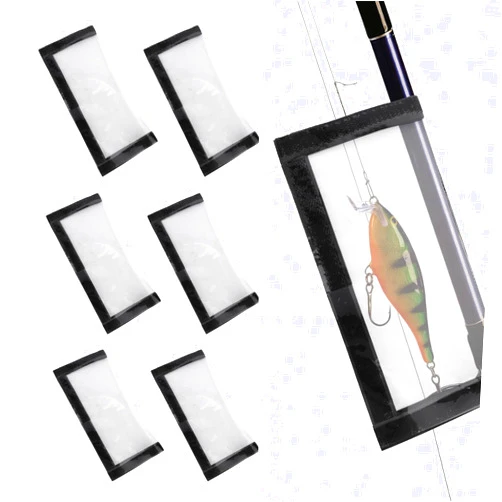 Goktvai 6pcs Clear Fishing Lure Wraps, Transparent Lure Covers Bait Gloves Fish Hook Storage Protectors Pole Sleeve Guard to Keep Fishermen Fishing Safe for Rod
