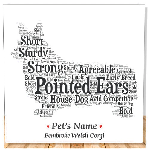 PetArt.us Pembroke Welsh Corgi Personalize Dog Wall Art Print | Home Decor Gift Wrapped | Custom Name | Pet Loss Memorial Present for Owners | USA Handmade