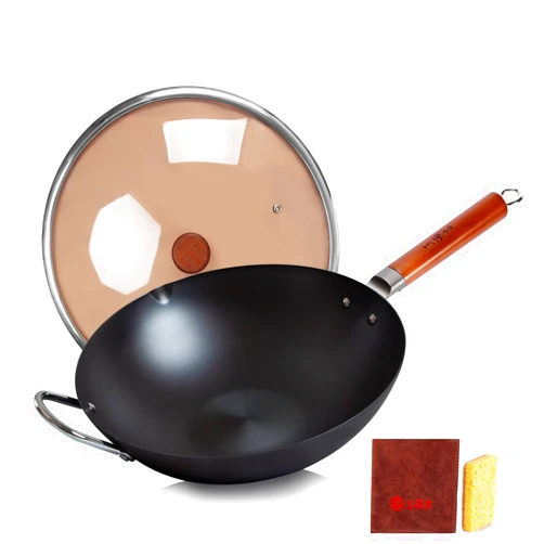 WANGYUANJI Carbon Steel Wok,14.2