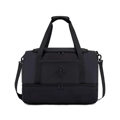WANDF For Spirit Airlines 18x14x8 Personal Item Bag with USB Charging Port, Travel Duffel Bag with Wet Pocket & Shoe Compartment, Weekender Carry On Luggage for Women Men (Black)