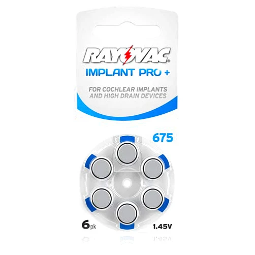 Mcties Rayovac Implant Pro+, for Cochlear Implants and High Drain Devices, Size 675 (60 Total Batteries)