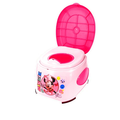 Ginsey Disney's Minnie Mouse Made You Smile 3-in-1 Potty Training System for Toilet Training Kids, Multi-Stage Potty Training - Floor Potty, Detachable Potty Ring, Step Stool|Toilet Seat for Kids&Toddlers