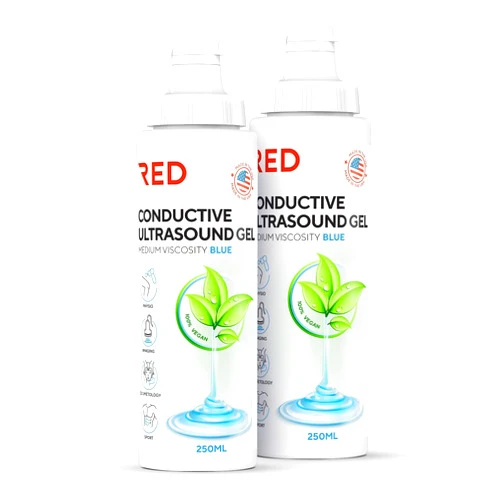 RED Medical Supplies Ultrasound Gel for Medical Imaging, TENS Units & Baby Dopplers, 8.45 fl oz - Non-Greasy, Unscented, Hypoallergenic - Medical Grade Therapy - 2 Bottles, 8.45 fl oz / 250mL
