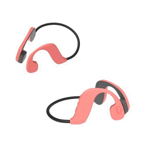 HIJIN Wireless Bone Conduction Headphones, Open-Ear Sports Bluetooth Earphones Stereo Headset, Built-in 32G Memory, IP68 Waterproof, for Running Cycling Driving Gym,Pink