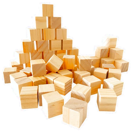 MUXGOA Unfinished Wooden Cubes,Pack of 50 Wood Blocks for Crafting,1 Inch Wood Square Blocks for Crafts Making & DIY Projects & Decor