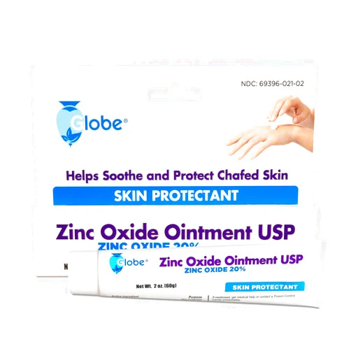 Globe Pharmacy GLOBE Zinc Oxide Ointment 20%, 2 Ounce Tube, Advanced Skin Protection, for Diaper Rash, Relief from Poison Ivy, Sumac & Oak, Protects from Wetness, Protects Chafed Skin