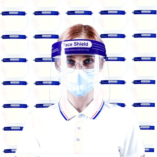 ANDX 200 PCS Reusable Face Shield Anti-Fog Face Shield Wind&Dustproof Transparent Adjustable Face Shield for Adults 11.4 * 9.8 inches