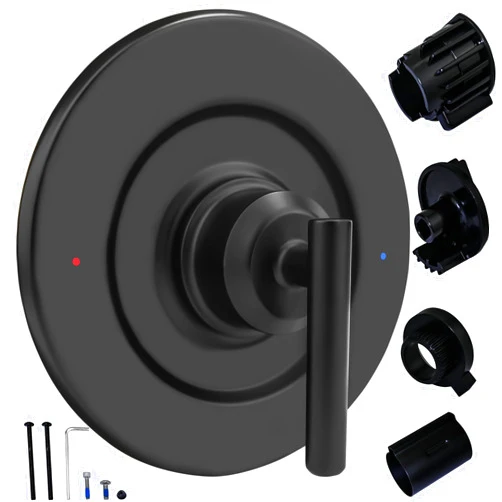 Modoo Replacement for Moen T2901BL Gibson Posi-Temp Valve Trim Kit, T2901bl valve trim kit, Black Shower Lever Handle, Durable Solid Metal, Matte Black (Note: not included 2510 valve)