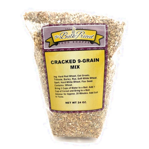 The Bulk-Priced Food Shoppe Cracked 9-Grain Mix (24oz. Resealable Zip Lock Stand Up Bag)