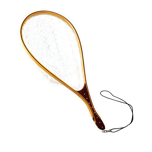 AVENTIK EUPHENG Aventik Fly Fishing Landing Net for Trout Soft Rubber Ghost Mesh Catch and Release Wooden Frame Lightweight and Tangle-Free