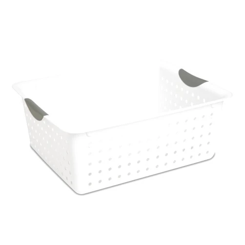 Sterilite Large Ultra Basket, Storage Bin to Organize Closets, Cabinets, Pantry, Shelving and Countertop Space, White, (Pack of 6)