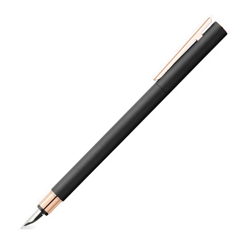 Faber-Castell NEO Slim Fountain Pen Metal Black,Rose Gold Spring EF Rose-Gold