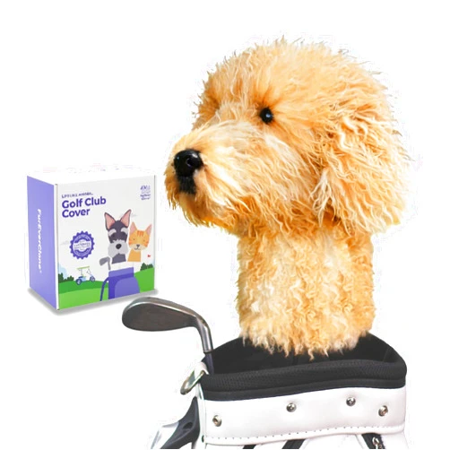 FurEverClone Doodle Dog Golf Head Cover - Realistic Dog Design, Fits 460CC/450CC/350CC Drivers, Premium Material, Protective Golf Club Cover, Perfect Golf Gift for Men Women Golfers