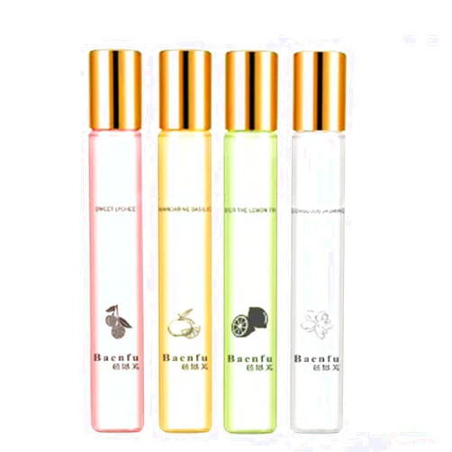 Grospe 4PCS Eau de Parfum Perfume Oil Roll-On Perfumes for Women and Men by Fresh Flower Fruit Fragrances, 10 ml / 0.33 fl Oz