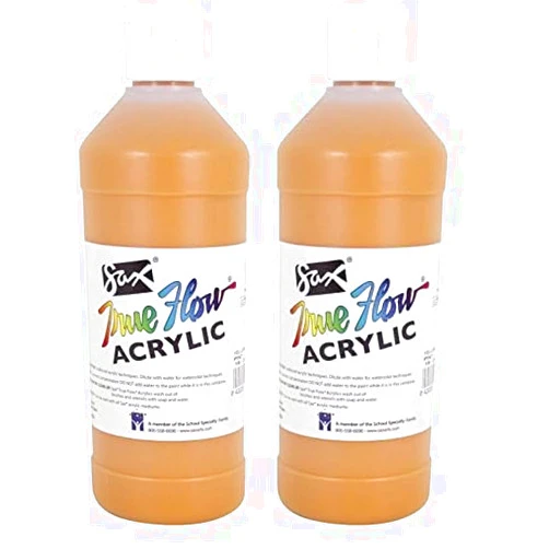 Sax True Flow Acrylic Medium Bodied Paint - Pint - Yellow Ochre - 408492 (Pack of 2)