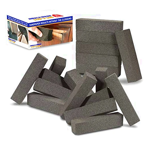 Miracle Eraser Strip 'N Sand Paint Remover | Non-Toxic, Chemical-Free Paint Stripper | Contour Sanding Blocks | Wood & Metal Surfaces | Ideal for Ornate Furniture & Fine Detailed DIY Projects