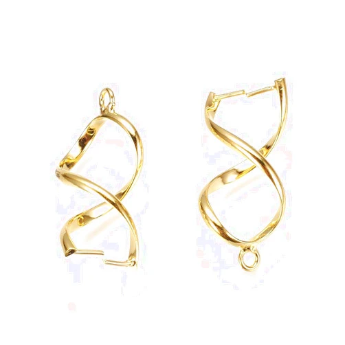 Craftdady 60Pcs Twist Pinch Clip Pendant Bail Clasps 28x13mm Gold Ice Pick Bead Hanger Links for Dangle Charm Jewelry Making