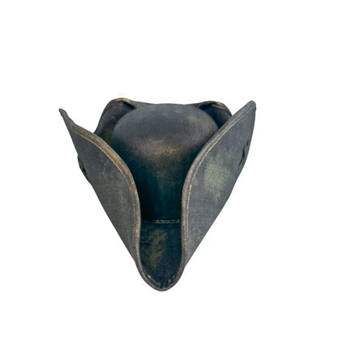 Cybergoth Wool Felt Pirate Hat Tri-Cone Hat Corsair Hat Black