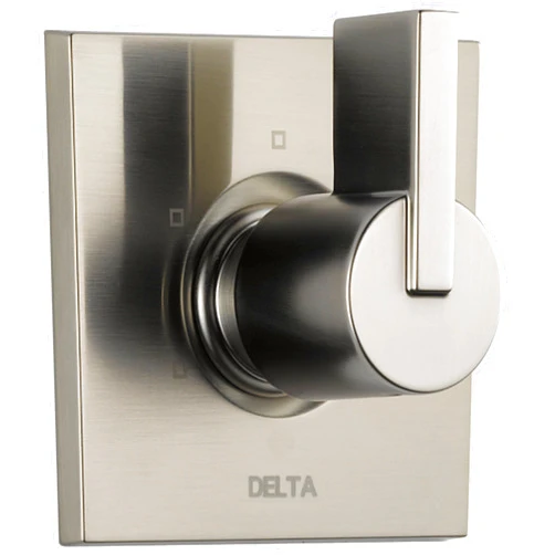 Delta Faucet Vero 3-Setting Shower Handle Diverter Trim Kit, Diverter Valve Trim Kit Brushed Nickel, 3 Way Shower Diverter, Delta Diverter Trim, Stainless T11853-SS (Valve Not Included)