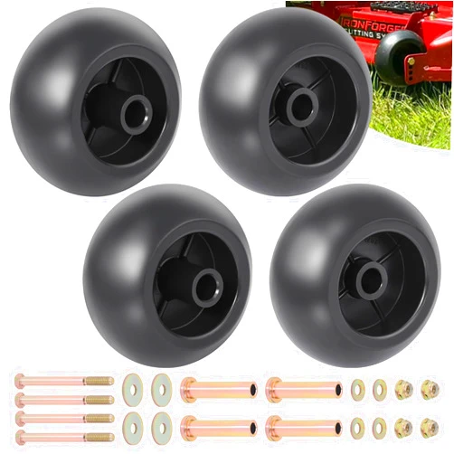CheeMuii 4 Pack Lawn Mower Deck Wheel Kit Heavy-duty Mower Anti Scalp Deck Wheels Replace for Bad Boy 022-5234-98 Replace for Exmark 103-4051 103-7263 Etc