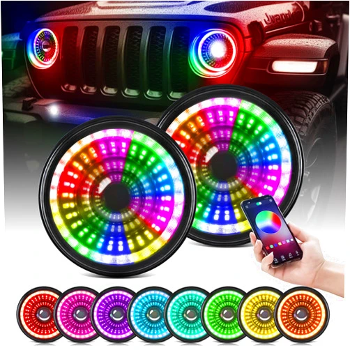BEEYEO 7 Inch LED Headlights with DRL & Turn Signal & Hi/Lo Beam 7