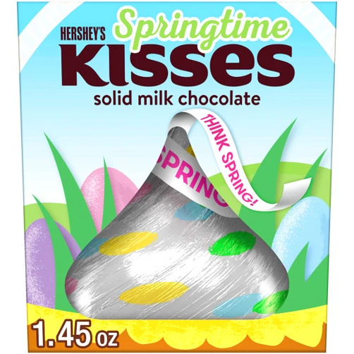 HERSHEY'S KISSES Solid Milk Chocolate, Easter Candy Gift Box, 1.45 oz