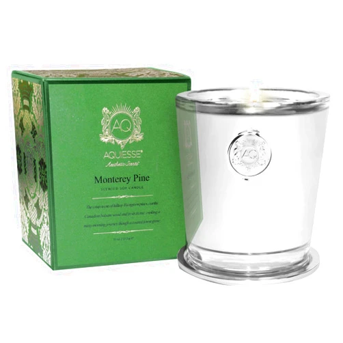 Aquiesse Monterey Pine Large Candle in Gift Box, Chrome