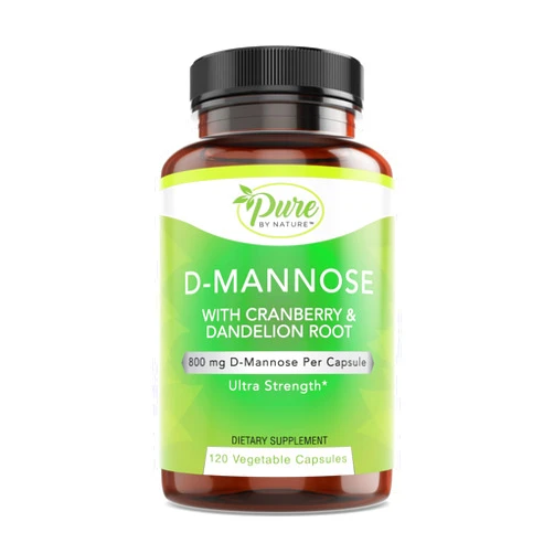 Pure By Nature D-Mannose with Cranberry and Dandelion Root, 120 Count