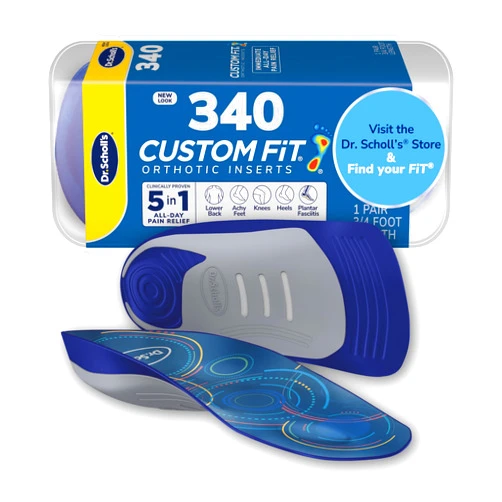 Dr. Scholl's Dr. Scholl’s Custom Fit Orthotics 3/4 Length Inserts CF 340, 5-in-1 All-Day Pain Relief for Feet, Lower Back, Knees, Heel & Plantar Fasciitis, Arch Support Shoe Insoles for Men Women, FSA HSA Eligible