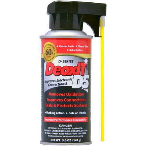 CAIG LABORATORIES DeoxIT D5S-6 Spray, More Than A Contact Cleaner, 142g, Integrated Straw