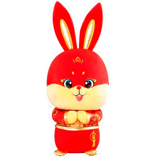 RACOE Rabbit Plush Toy, Kawaii Rabbit Cartoon Stuffed Animal Zodiac Home Decor for New Year Rabbit Decor OrnamentsNew Year Rabbit Decor Ornaments Children Soft Stuffed Pillow Doll for Kids
