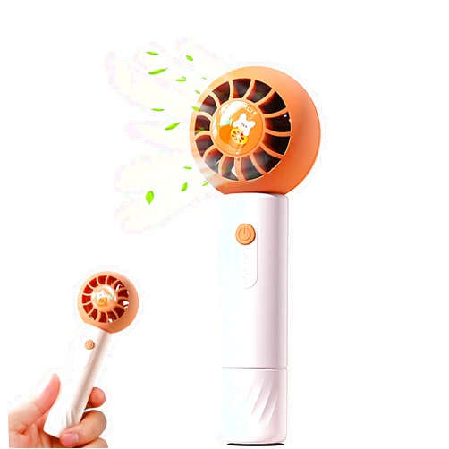 MIALEXO Mini Portable Fan,Handheld Fan,USB Rechargeable 3 Speeds Adjustment Cute Lollipop Shape Powerful Handheld Fan for Women Kids,Travel, Makeup,and Outdoor Activities-Grapefruit Orange