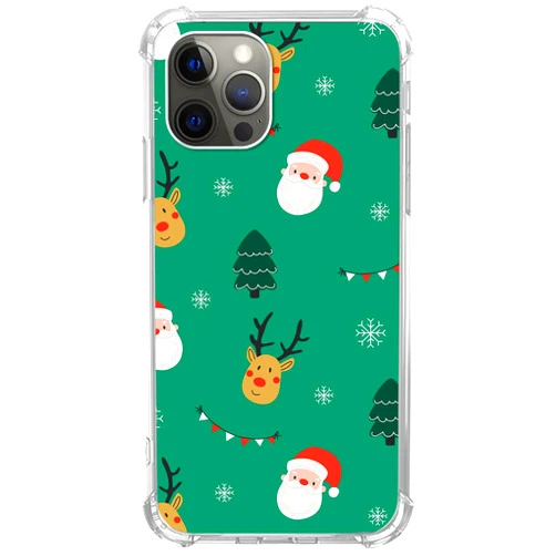 Liehad Cartoon Christmas Reindeer Trees Phone Case Compatible with iPhone 14 Pro Max, Cute Christmas Holiday Cover for Men Girls Women Boys, Shockproof Protective TPU Case for iPhone 14 Pro Max