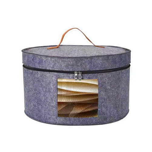 Munskine Hat Boxes for Women Storage & Men Hat Box Hat Storage Box - Large Hat Box With Lids Round Box With Dust proof Lid Toy Storage - Light Grey