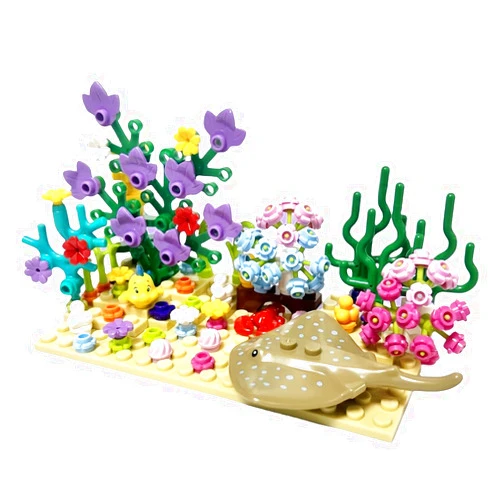 BEJARM Cool Mini Sea Animals Plants Aquarium Building Block Toys,Uniqueness Ocean Animals Plants Fish Tank Toy,Artificial Shark Fish Tank Building Sets Kids Boys Girls Lovers Gifts