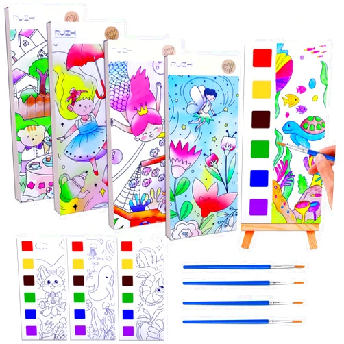JUNQIU US JUNQIU 4Pack Paint with Water Books for Kids Ages 4-8, Mess Free Coloring for Toddlers 1-3, Watercolor Coloring Books for Kids, Arts and Crafts Kit Easter Basket Stuffers For Girls Boys