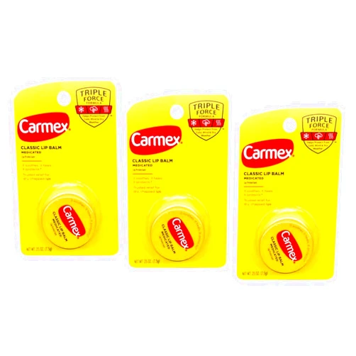 Carmex Classic Lip Balm Medicated, 0.25 oz (Pack of 3)