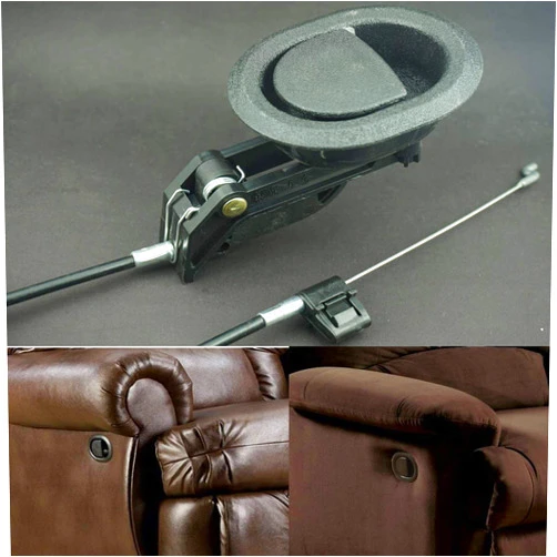AUXPhome Universal Oval Plastic Sofa Chair Recliner Release Lever Pull Handle Replacement Parts with Cable to Choose Armchair and Sofa Reclining - Relax, for Ashley,Major Recliner and Most Brands